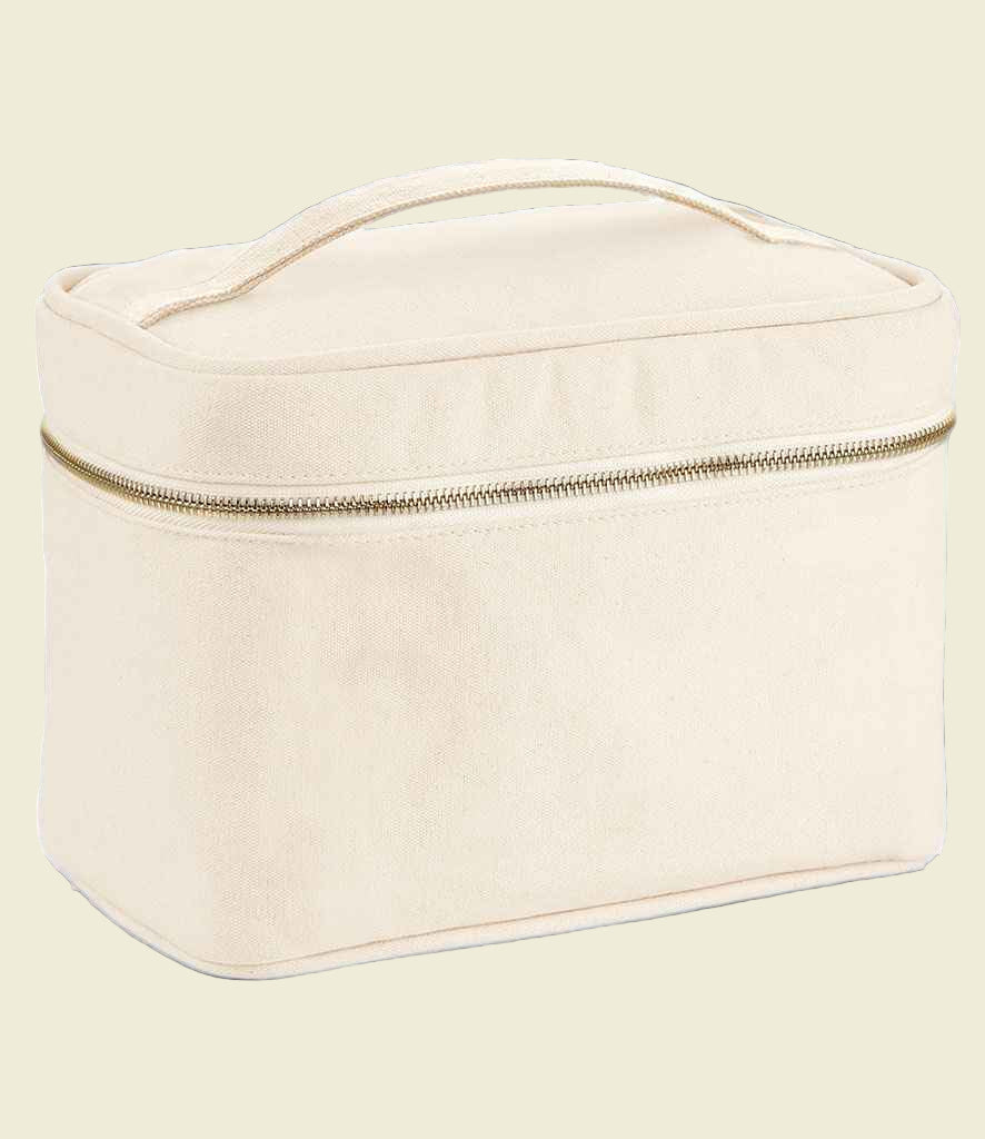 Natural Canvas Vanity Case - Customized Embroidery