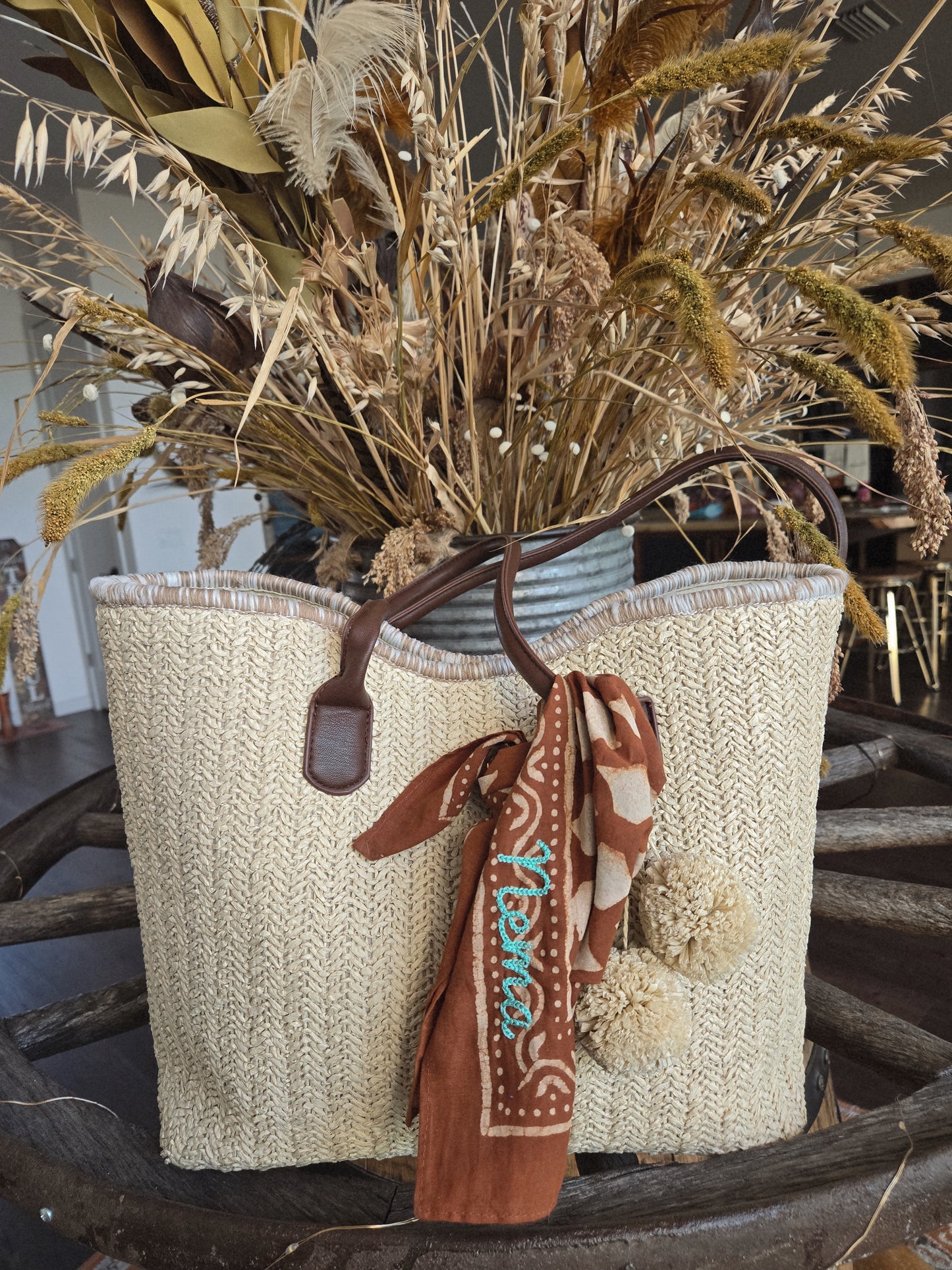 Embroidered Blockprint Bandana